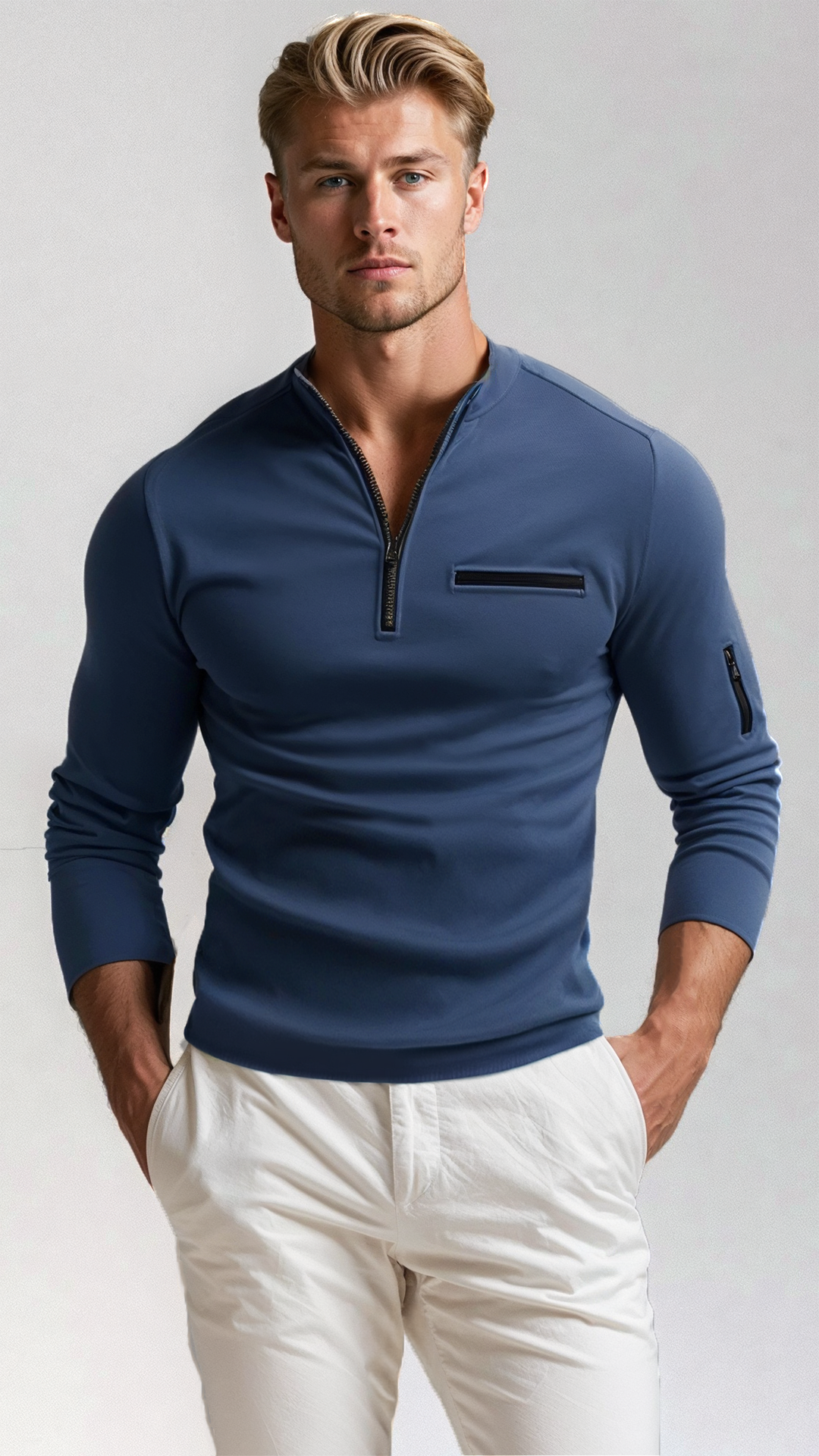 Antoine Men's Polo Shirt | Soft Fabric, Quarter-Zip Design 1