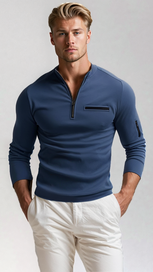 Antoine Men's Polo Shirt | Soft Fabric, Quarter-Zip Design 1