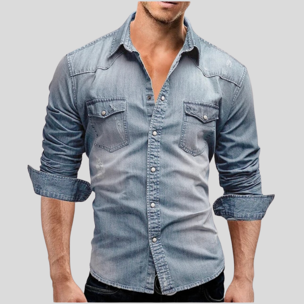 Dante Men's Denim Shirt | Premium Fabric, Versatile Style 1