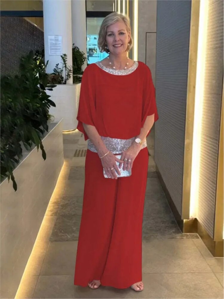 Fiona Women's Outfit | Sequined Blouse & Wide-Leg Trousers, Chic Summer Style 4