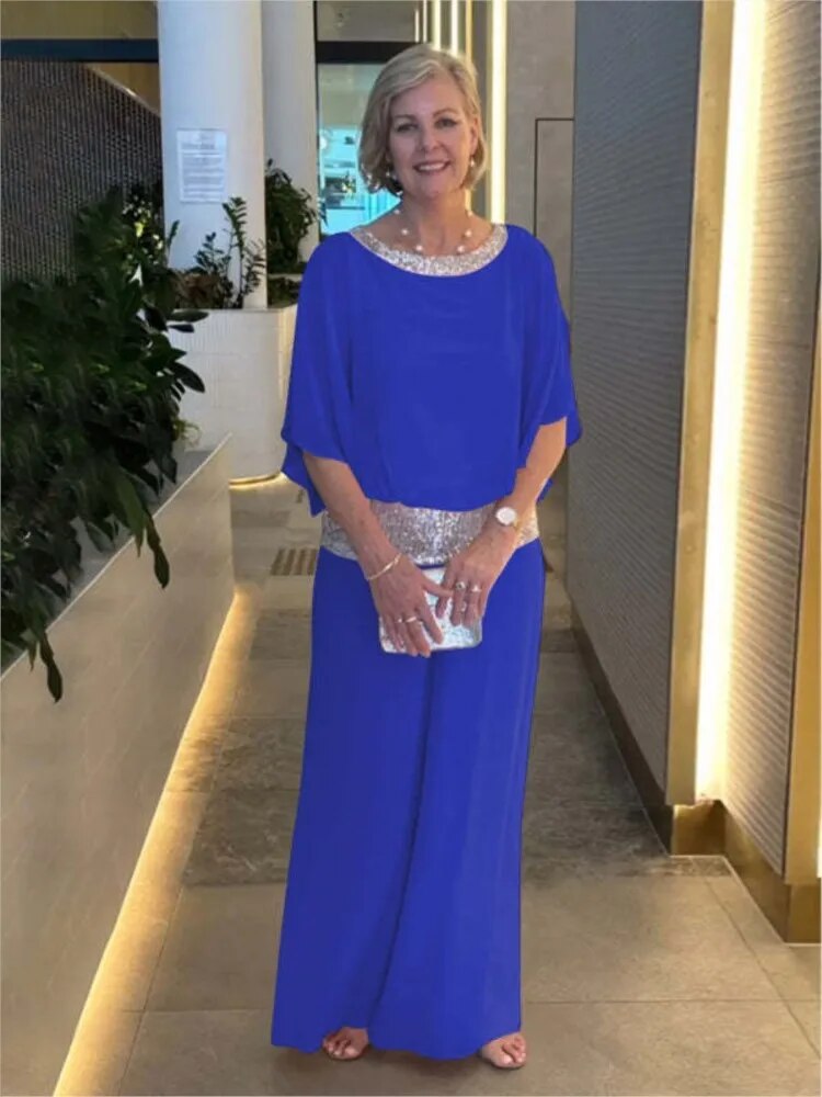 Fiona Women's Outfit | Sequined Blouse & Wide-Leg Trousers, Chic Summer Style 6