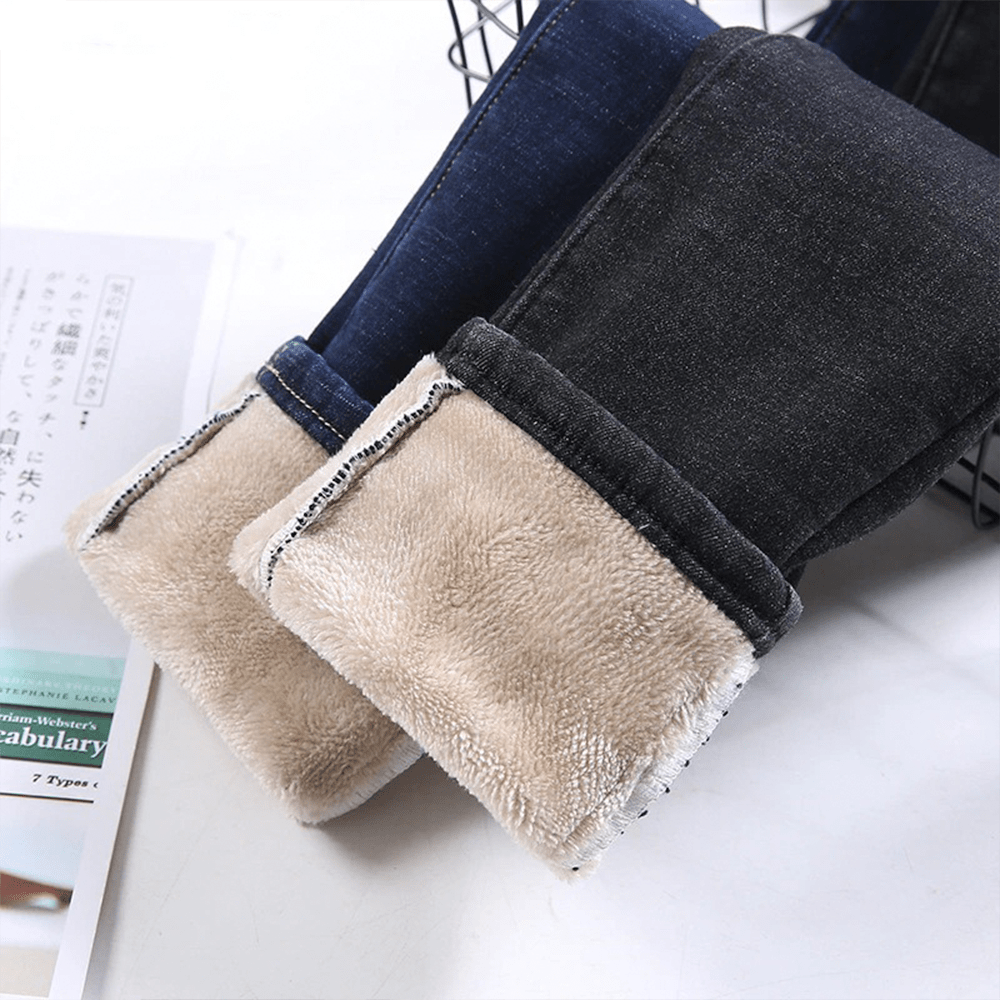 Galen Women's Jeans | Fleece Lined, High Waisted, Cozy Thermal Design 4