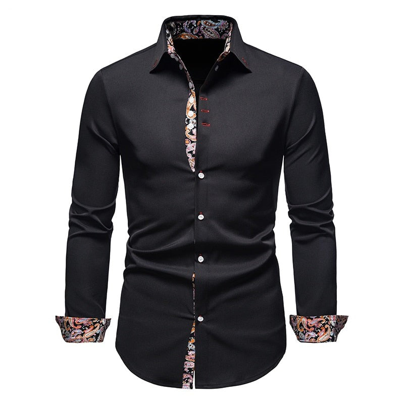Gustav Men's Slim Fit Shirt | Sustainably Sourced Cotton, Paisley Print 0