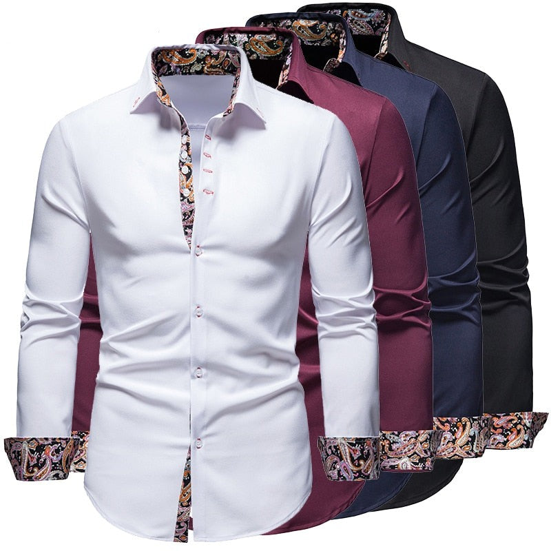 Gustav Men's Slim Fit Shirt | Sustainably Sourced Cotton, Paisley Print 1