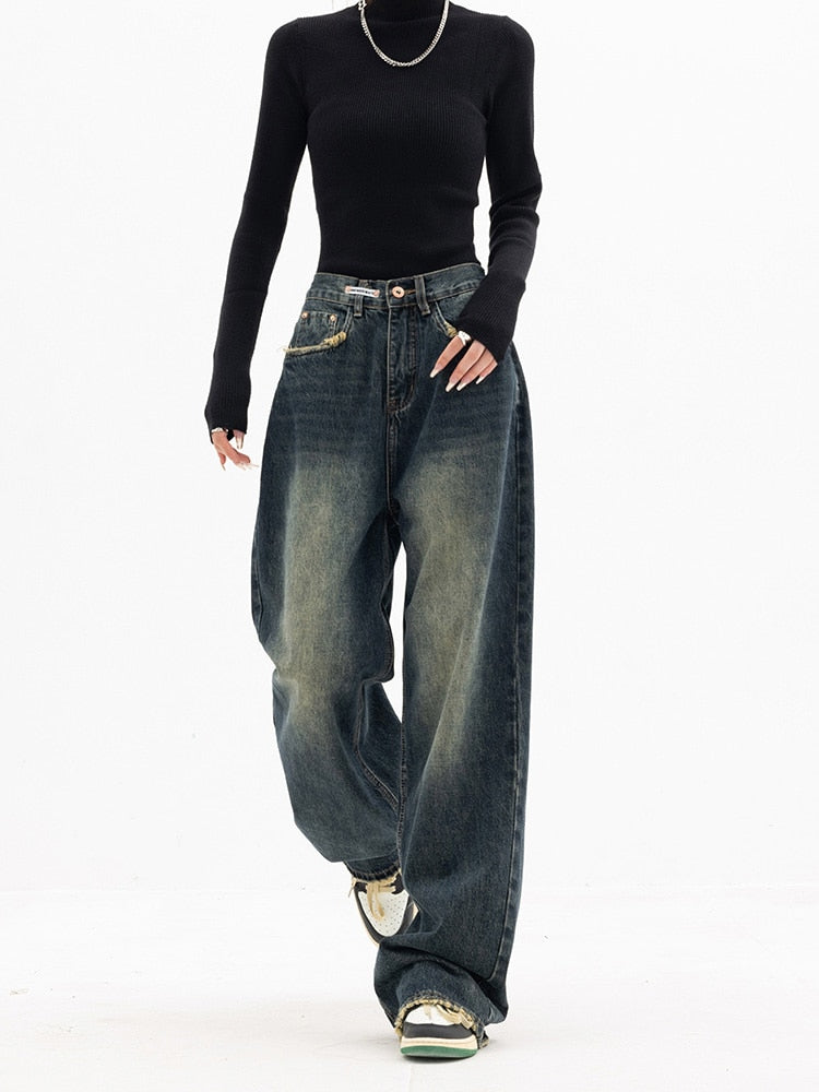 Lena Women's Baggy Jeans | Vintage-Inspired Blue Streetwear 2
