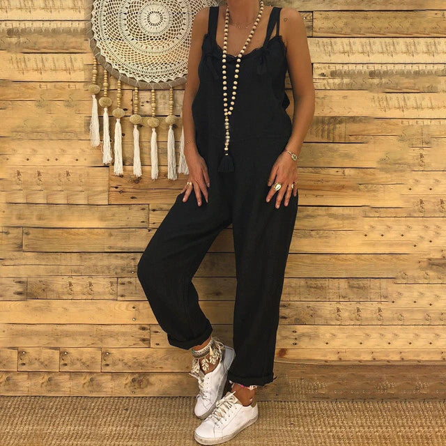 Lina Women's Jumpsuit | Lightweight Linen, Boho Style 3