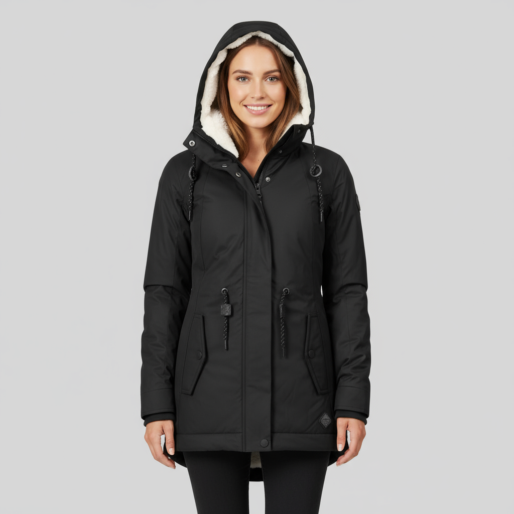Long Winter Jacket with Hood and Cozy Lining – Waterproof Mid-Length Winter Coat for Women 1