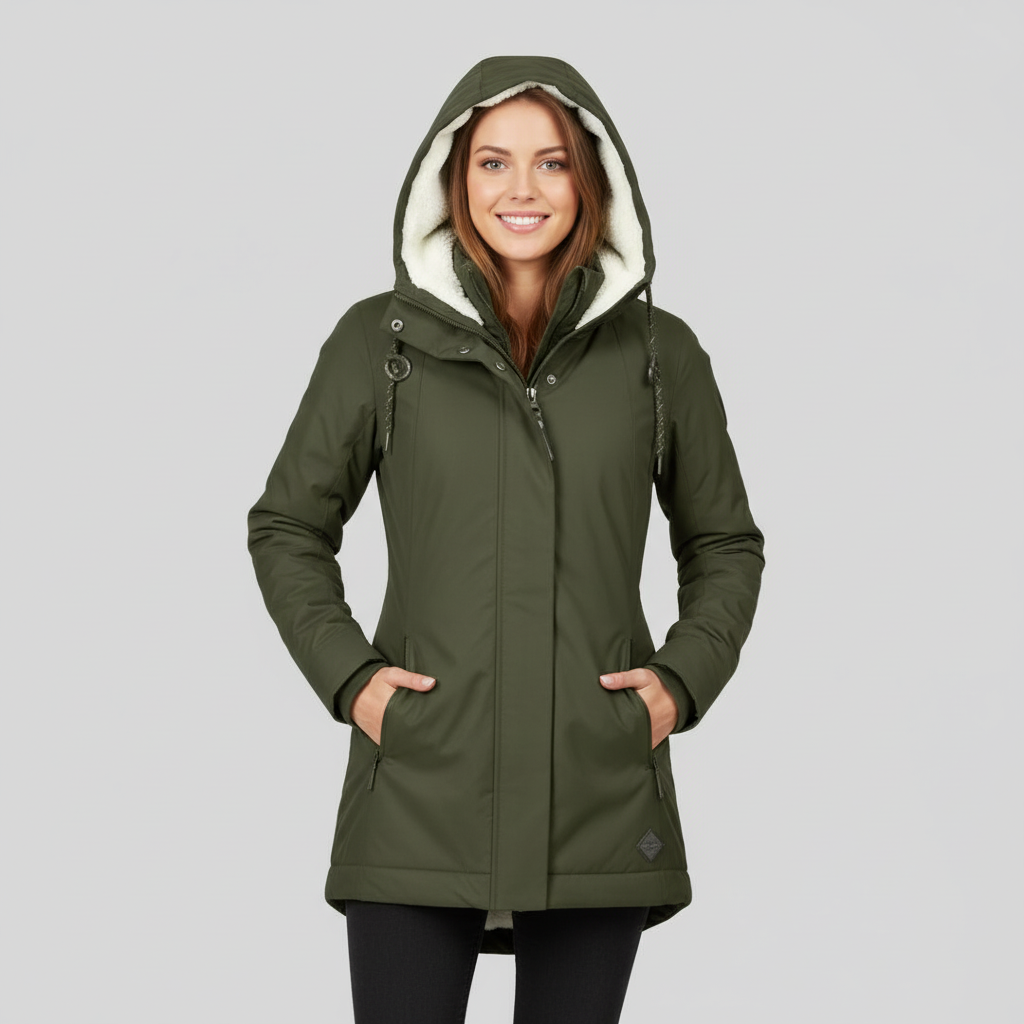 Long Winter Jacket with Hood and Cozy Lining – Waterproof Mid-Length Winter Coat for Women 4