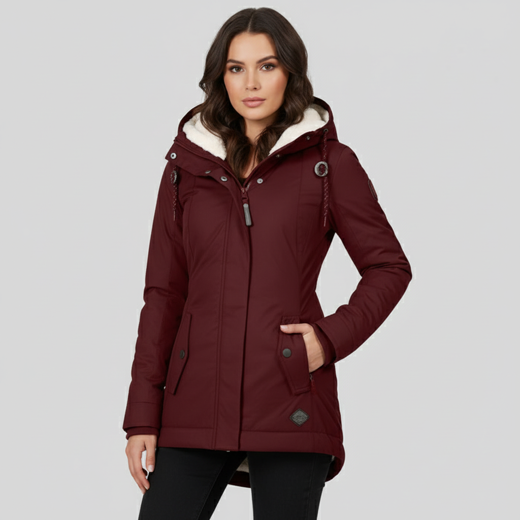 Long Winter Jacket with Hood and Cozy Lining – Waterproof Mid-Length Winter Coat for Women 5