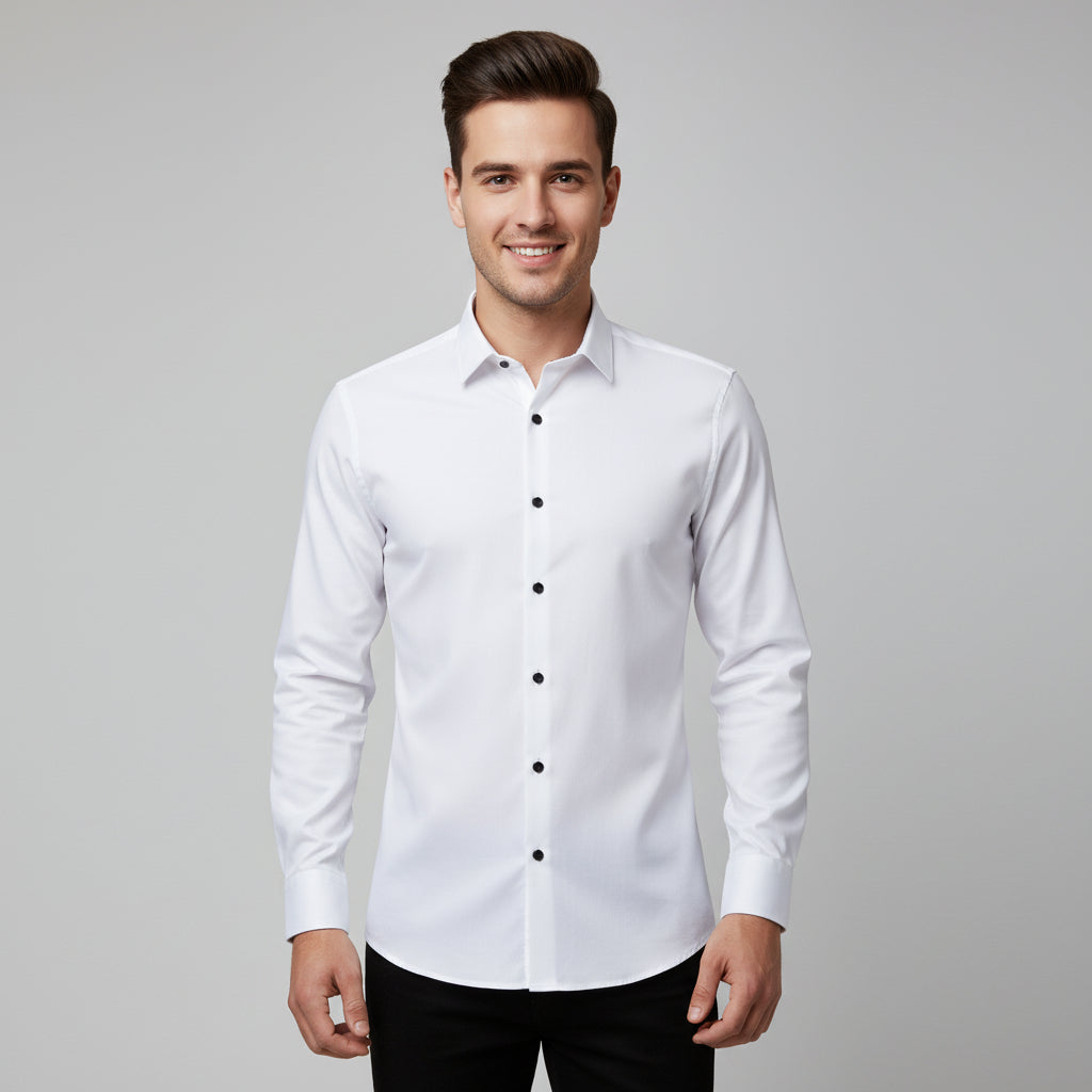 Men's Dress Shirt, Non-Iron Stretch Slim Fit, Breathable Fabric, Long Sleeves, Moisture-Wicking 0