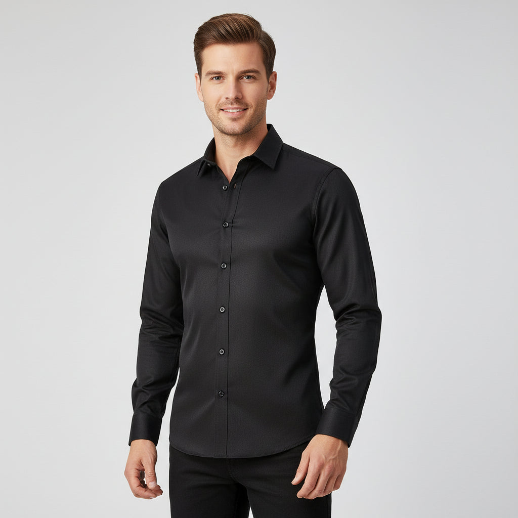 Men's Dress Shirt, Non-Iron Stretch Slim Fit, Breathable Fabric, Long Sleeves, Moisture-Wicking 1