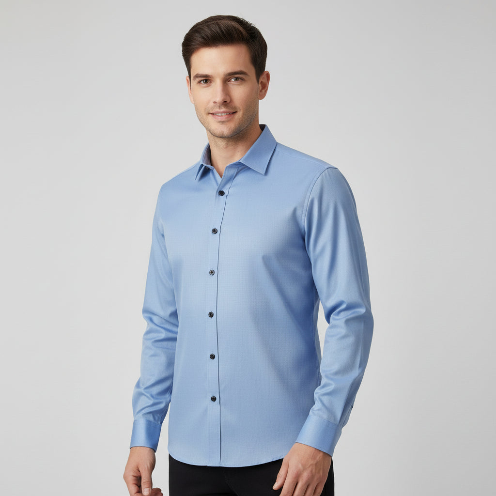 Men's Dress Shirt, Non-Iron Stretch Slim Fit, Breathable Fabric, Long Sleeves, Moisture-Wicking 2