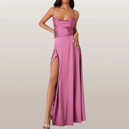 Olivia Women's Maxi Dress | Luxurious Satin, Elegant Silhouette 1