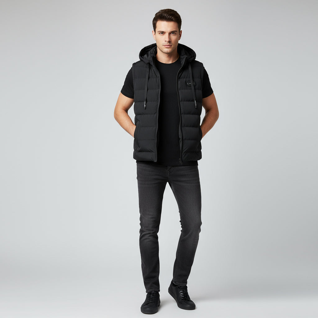 Premium Embroidered Hooded Vest for Fall Layering – Lightweight Fashionable Outerwear, Multiple Sizes and Colors Available 1