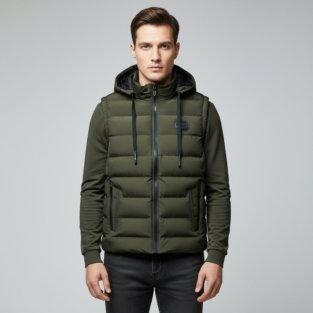 Premium Embroidered Hooded Vest for Fall Layering – Lightweight Fashionable Outerwear, Multiple Sizes and Colors Available 3