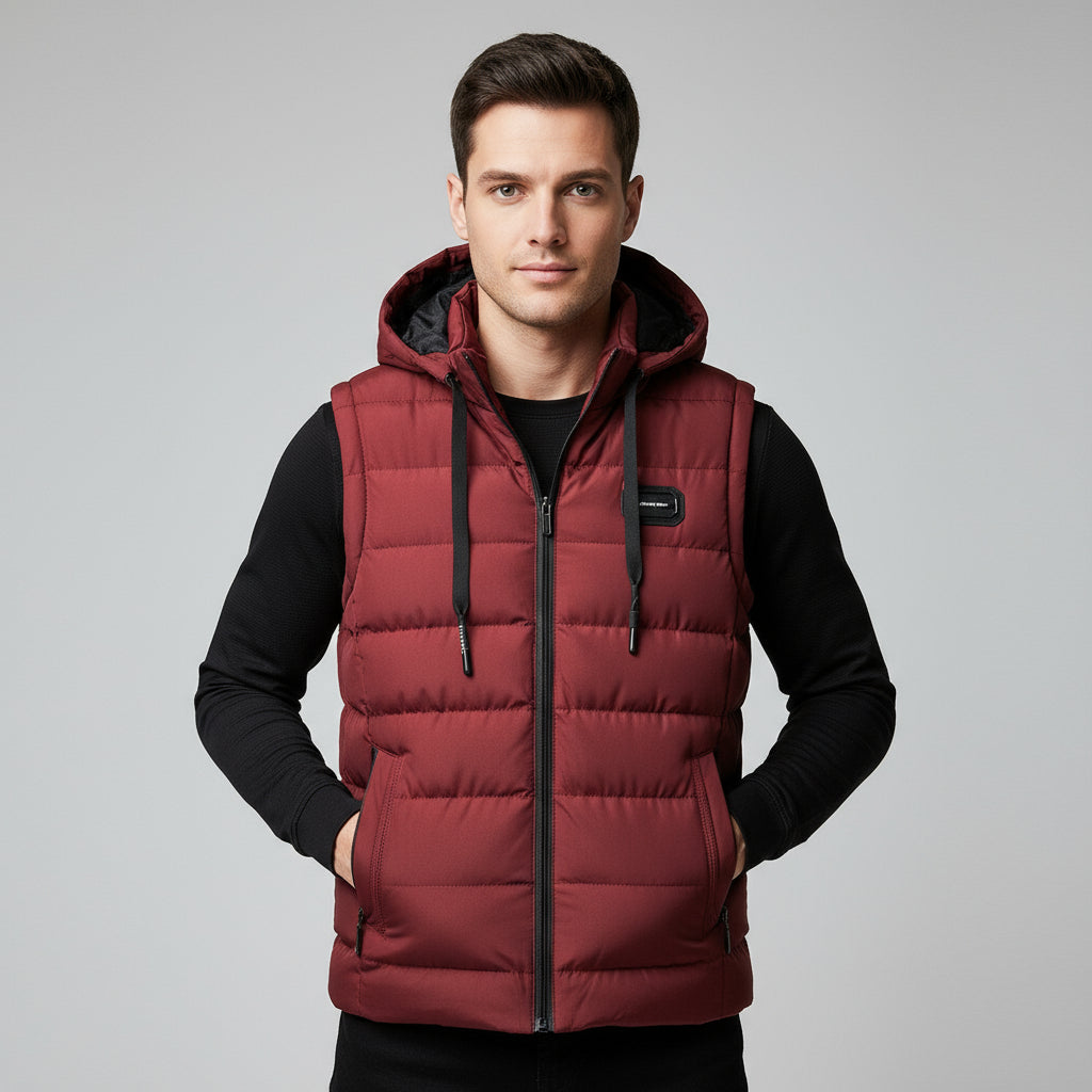 Premium Embroidered Hooded Vest for Fall Layering – Lightweight Fashionable Outerwear, Multiple Sizes and Colors Available 4