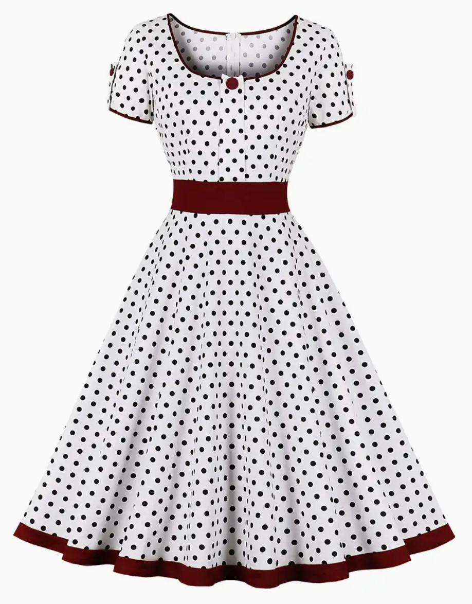 Roxy Women's A-Line Dress | Vintage Polka Dot, Swing Skirt 2