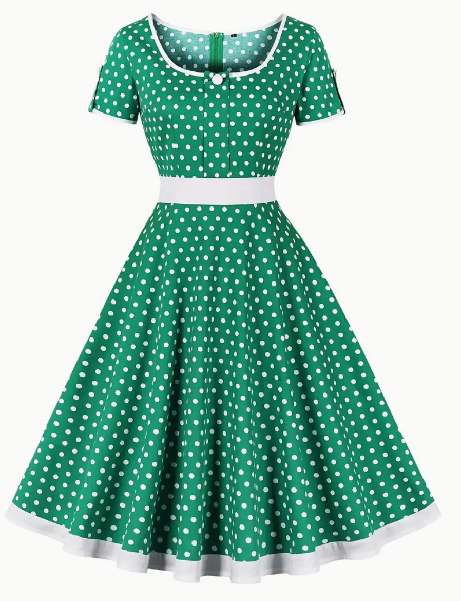 Roxy Women's A-Line Dress | Vintage Polka Dot, Swing Skirt 4