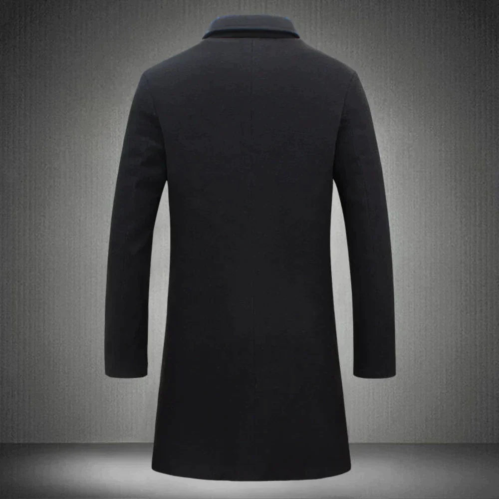 Terrence Men's Overcoat | Water-Repellent Wool Blend, Elegant Design 1