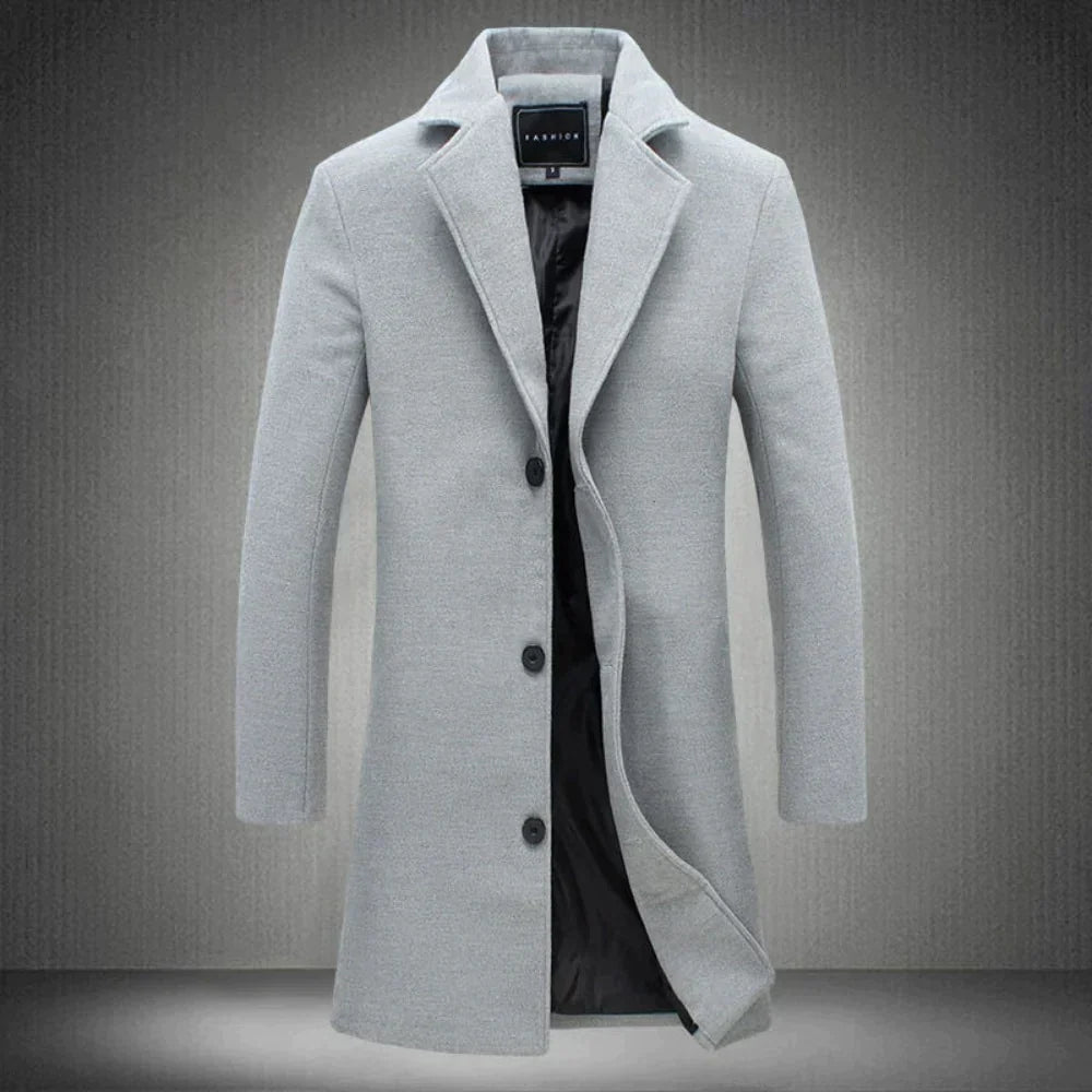 Terrence Men's Overcoat | Water-Repellent Wool Blend, Elegant Design 3