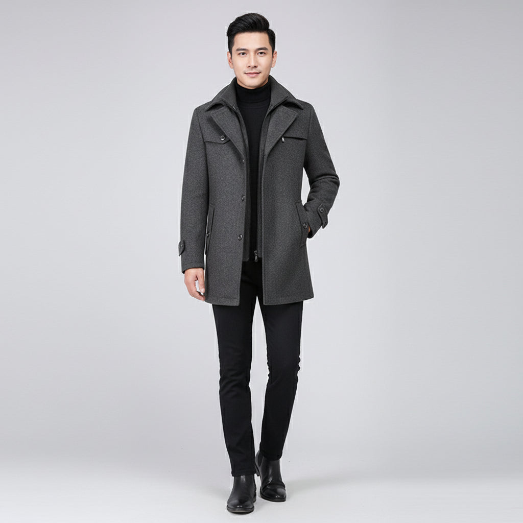 Waterproof Men's Winter Jacket - Stylish Casual Business Coat with Adjustable Cuffs and Multiple Pockets, Available in Sizes M to 4XL 1