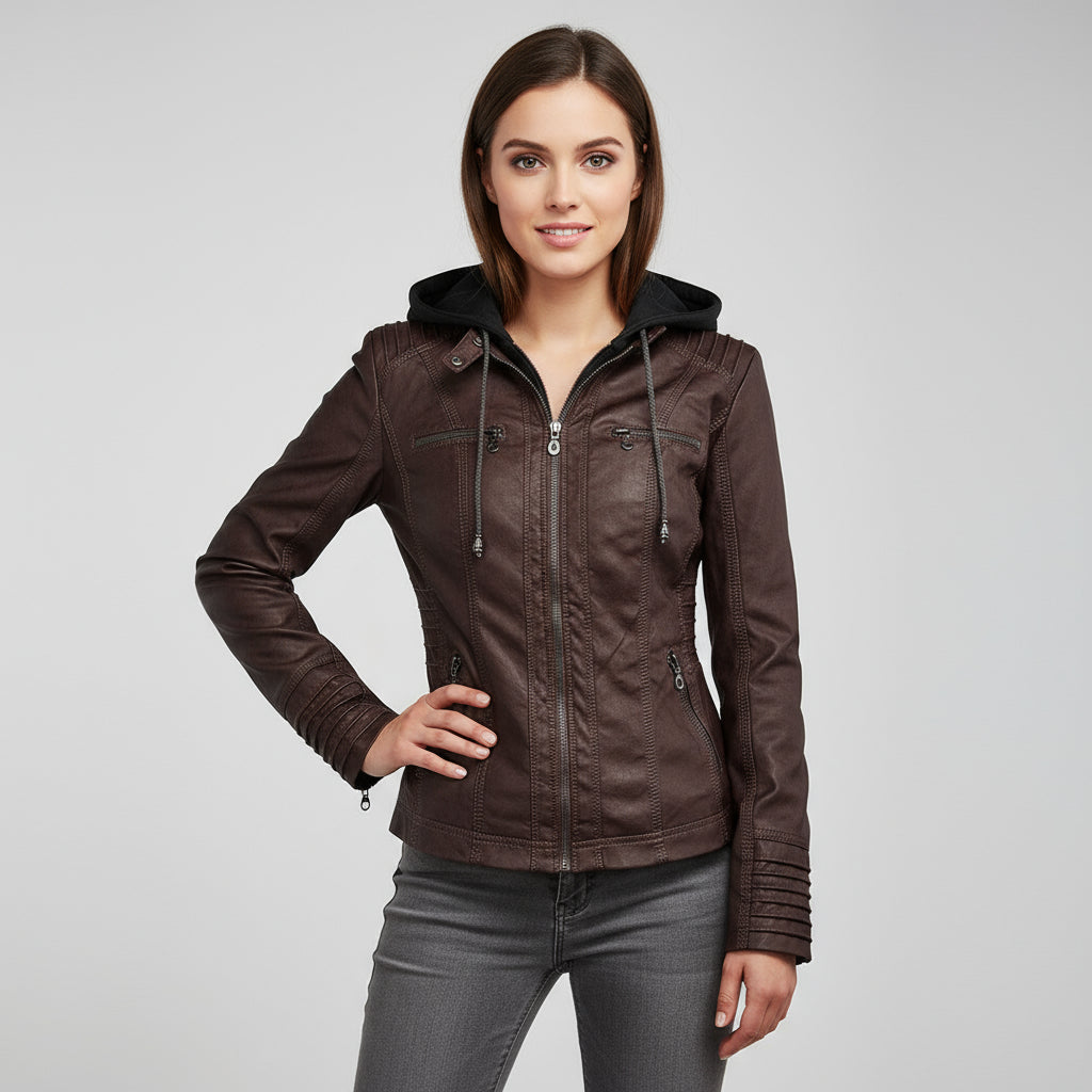 Weatherproof Women's Jacket with Detachable Hood – Elegant and Durable All-Season Coat, Sizes S-3XL 10